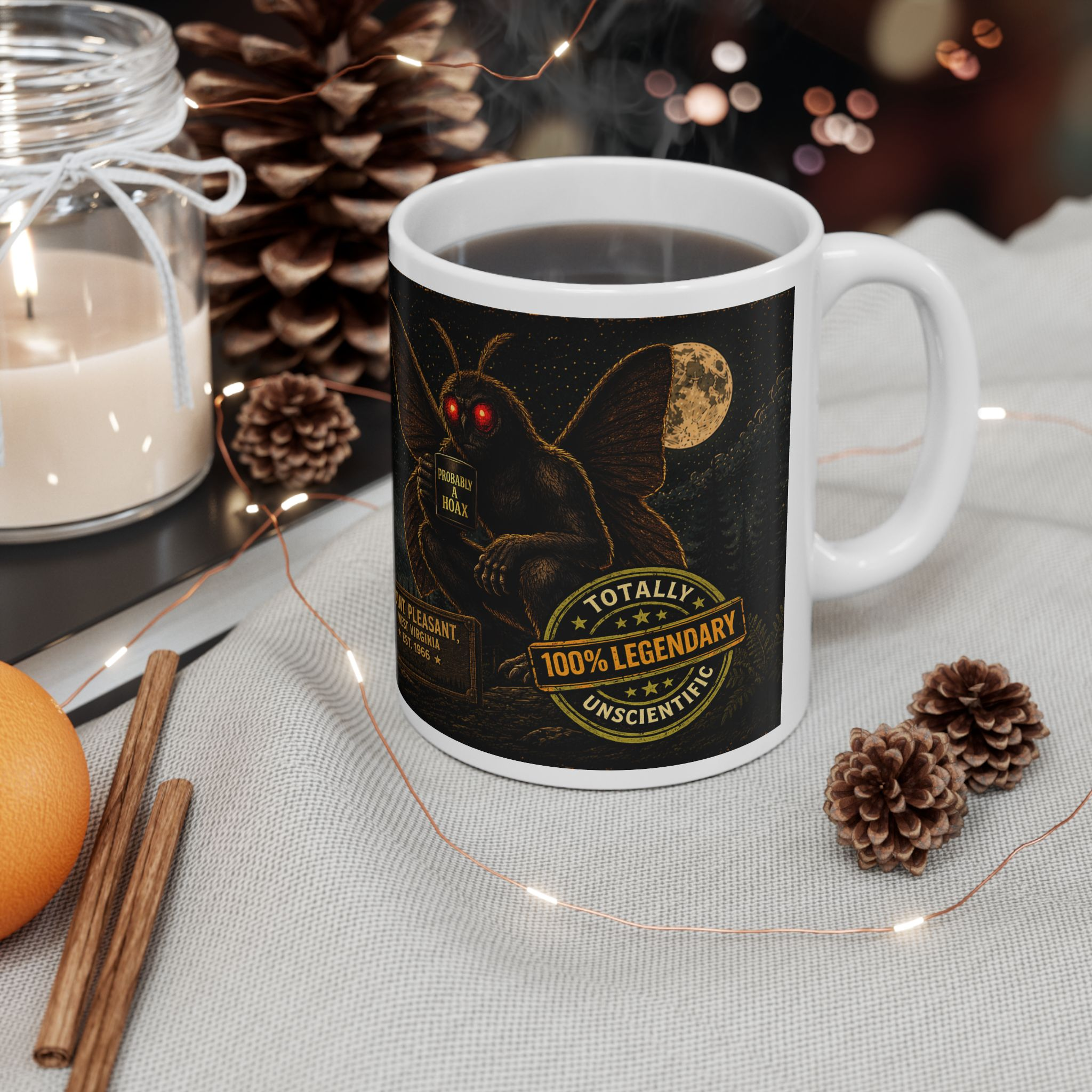 Mothman "Probably A Hoax" Coffee Mug — What The Cryptid? - Image 4