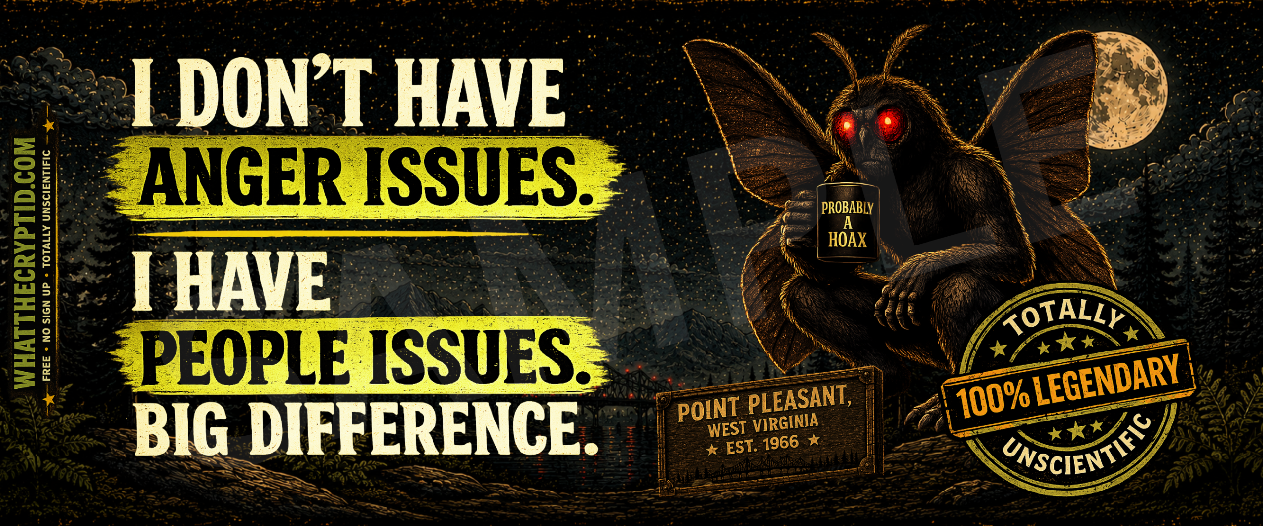 Mothman "Probably A Hoax" Coffee Mug — What The Cryptid? - Image 5