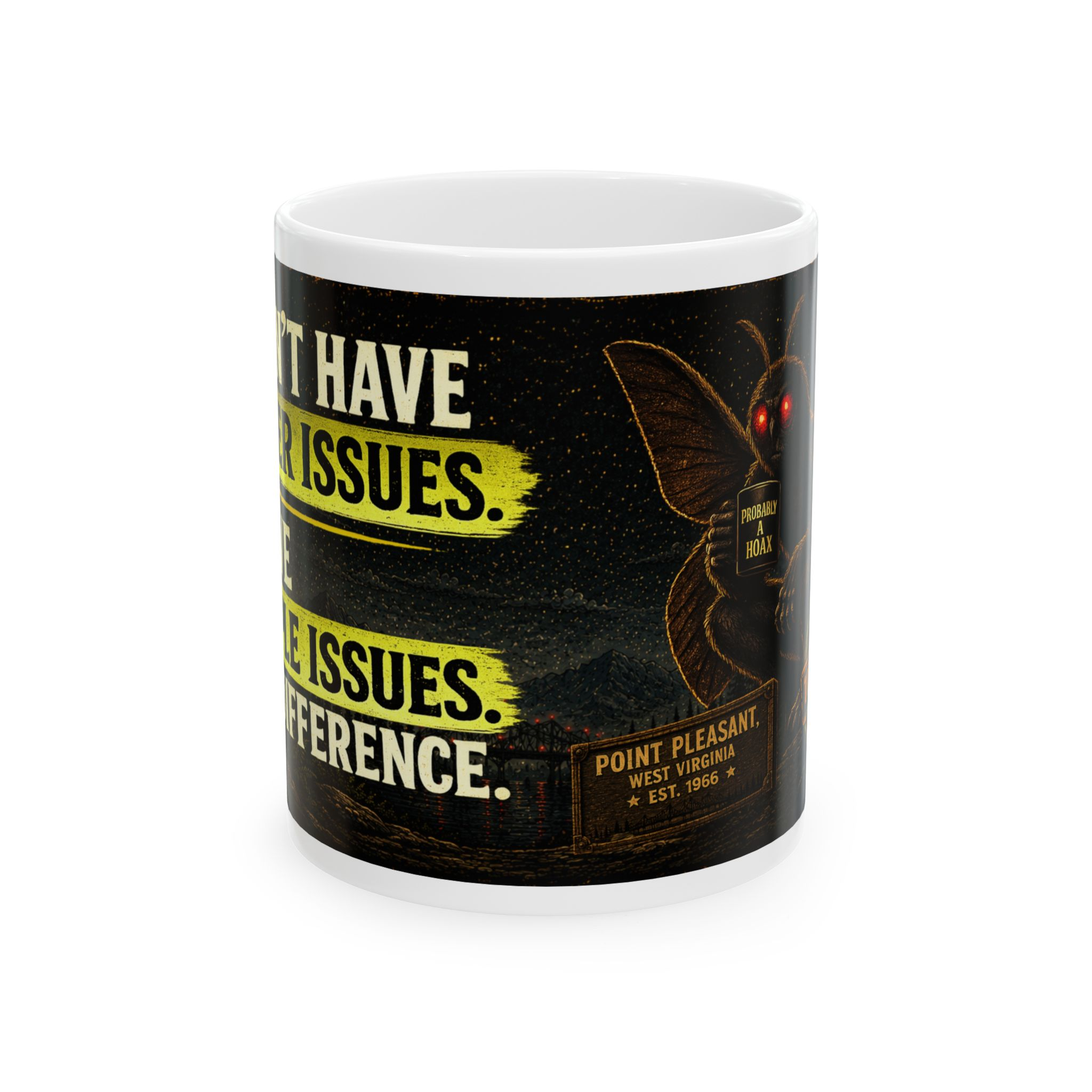 Mothman "Probably A Hoax" Coffee Mug — What The Cryptid? - Image 2