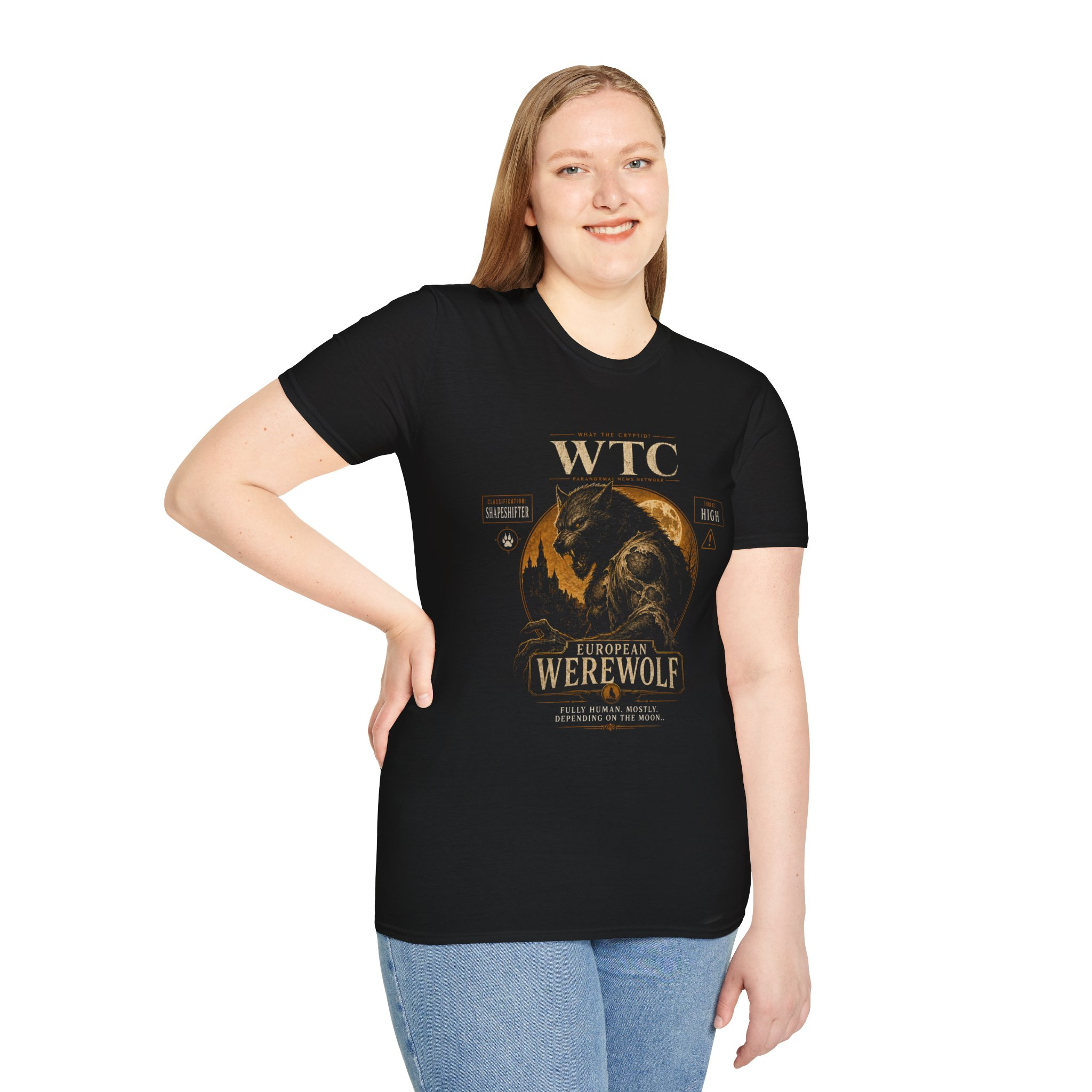 European Werewolf "Fully Human. Mostly." T-Shirt — What The Cryptid? - Image 4