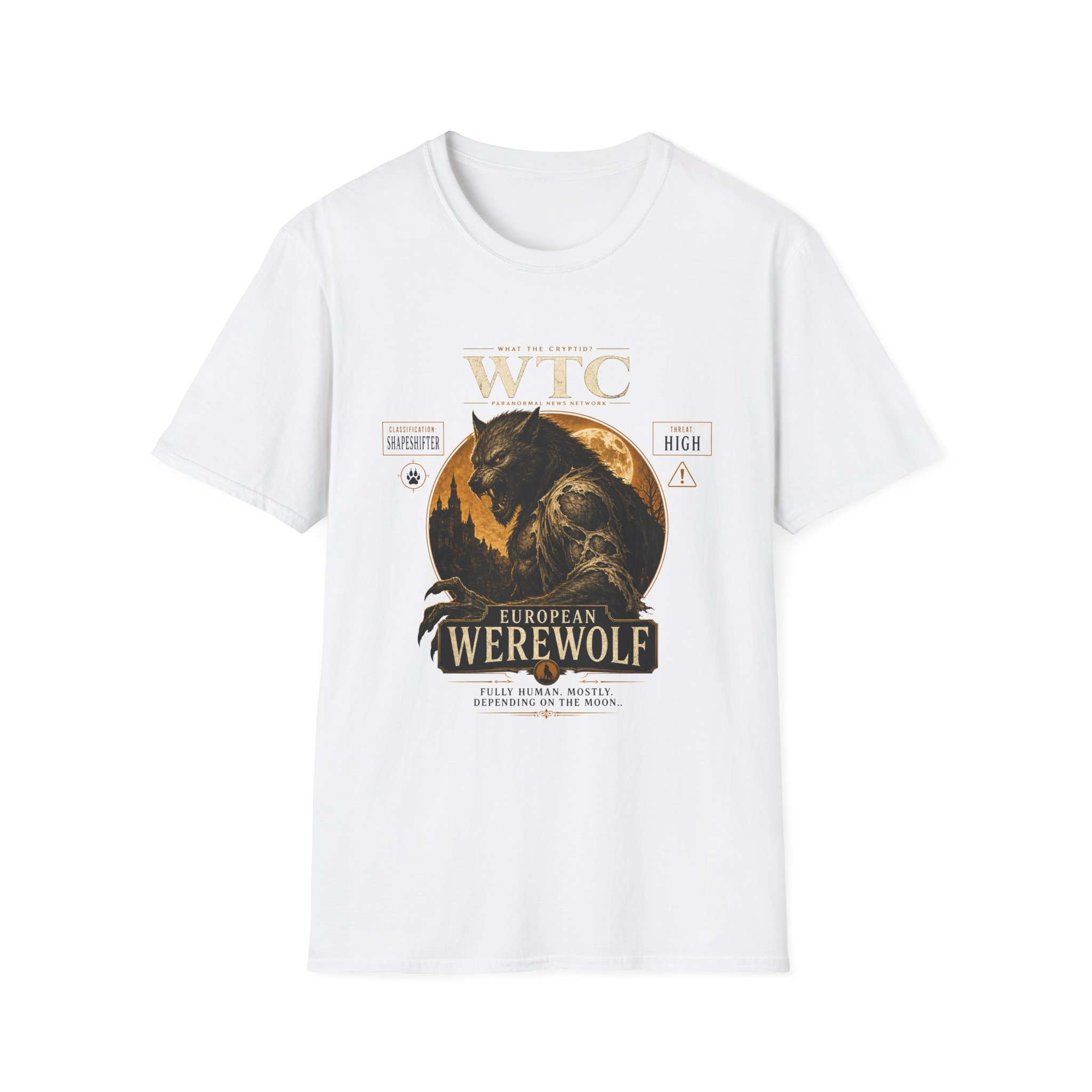 European Werewolf "Fully Human. Mostly." T-Shirt — What The Cryptid? - Image 5