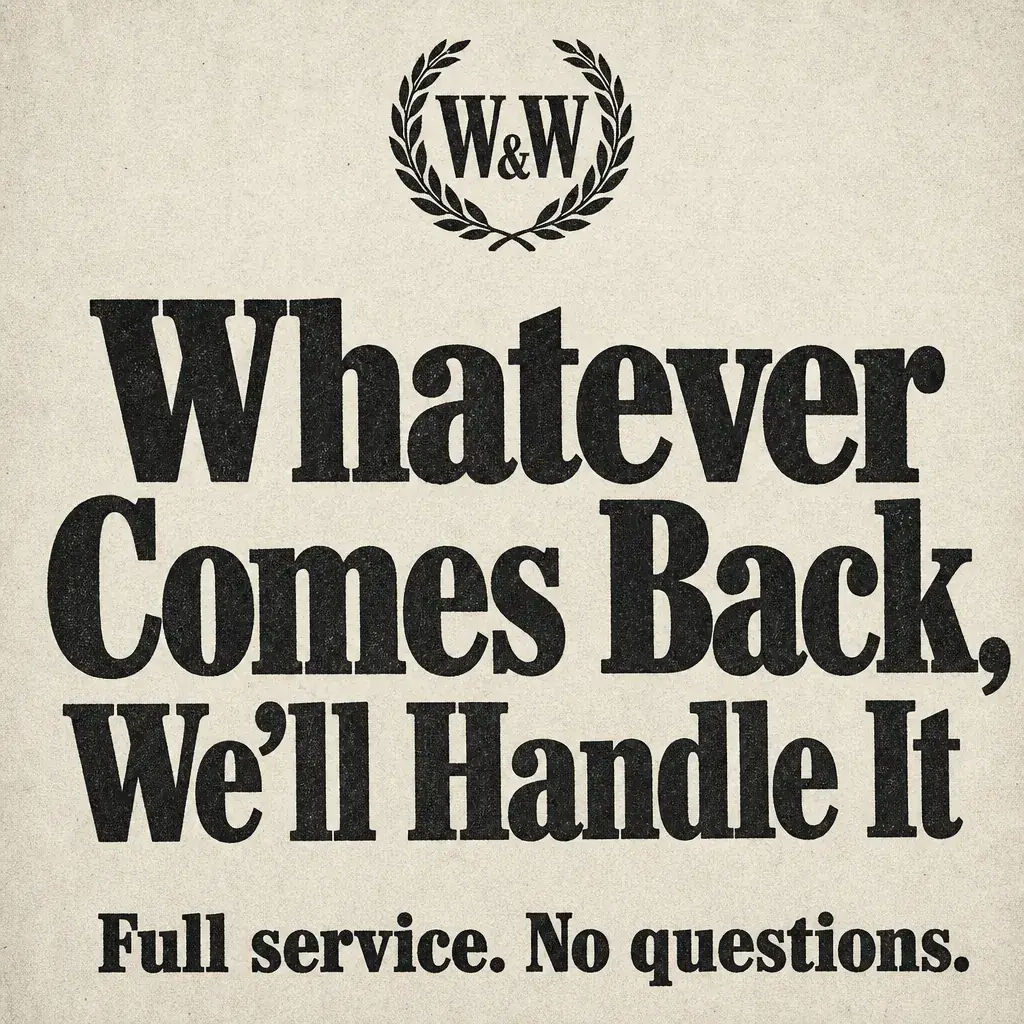 Whatever Comes bAck we'll handle it