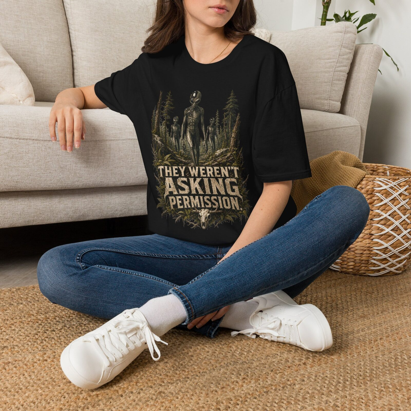 Alien Greys - They Weren't Asking Permission T-shirt — What The Cryptid? - Image 2